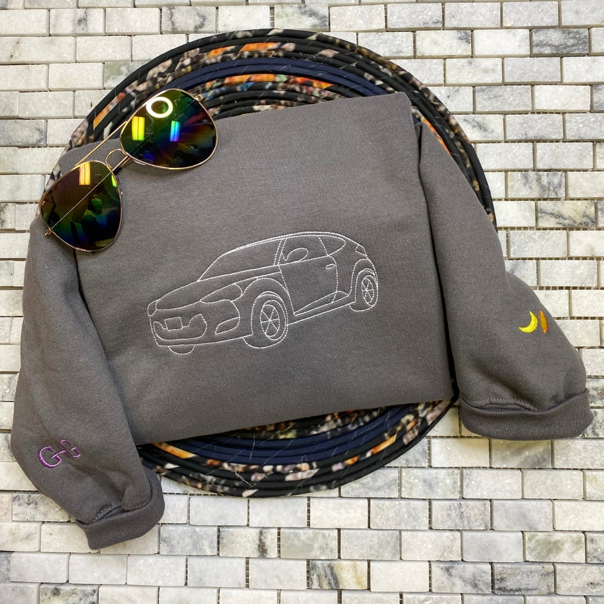 Individuell bestickte Engel- und Dämonenkatze-Kapuzenpullover für Paare