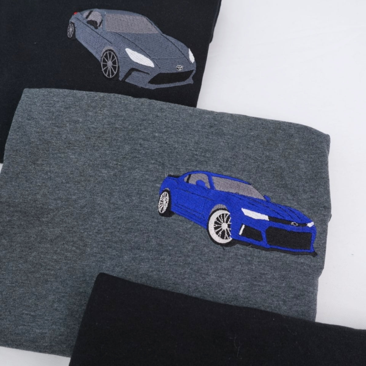Custom Car T-Shirts - Sports Car Embroidered Apparel - JDM Automotive Enthusiast Gift Collection