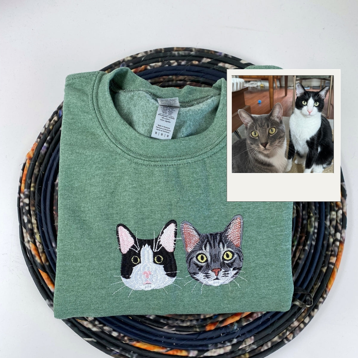 Individuell bestickte Engel- und Dämonenkatze-Kapuzenpullover für Paare