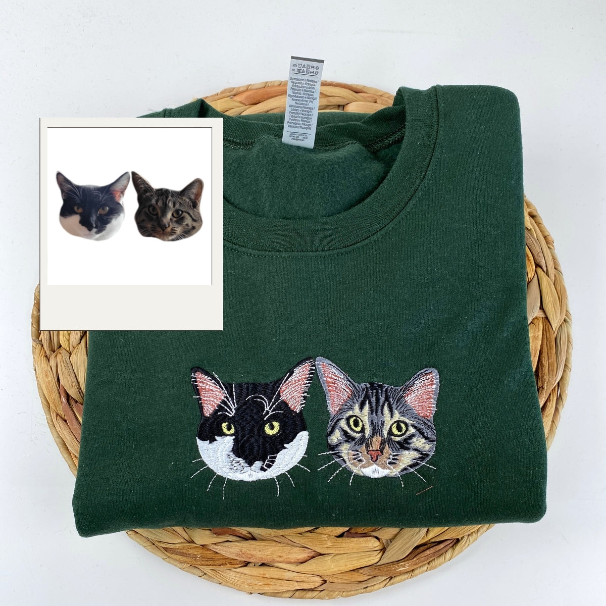 Individuell bestickte Engel- und Dämonenkatze-Kapuzenpullover für Paare