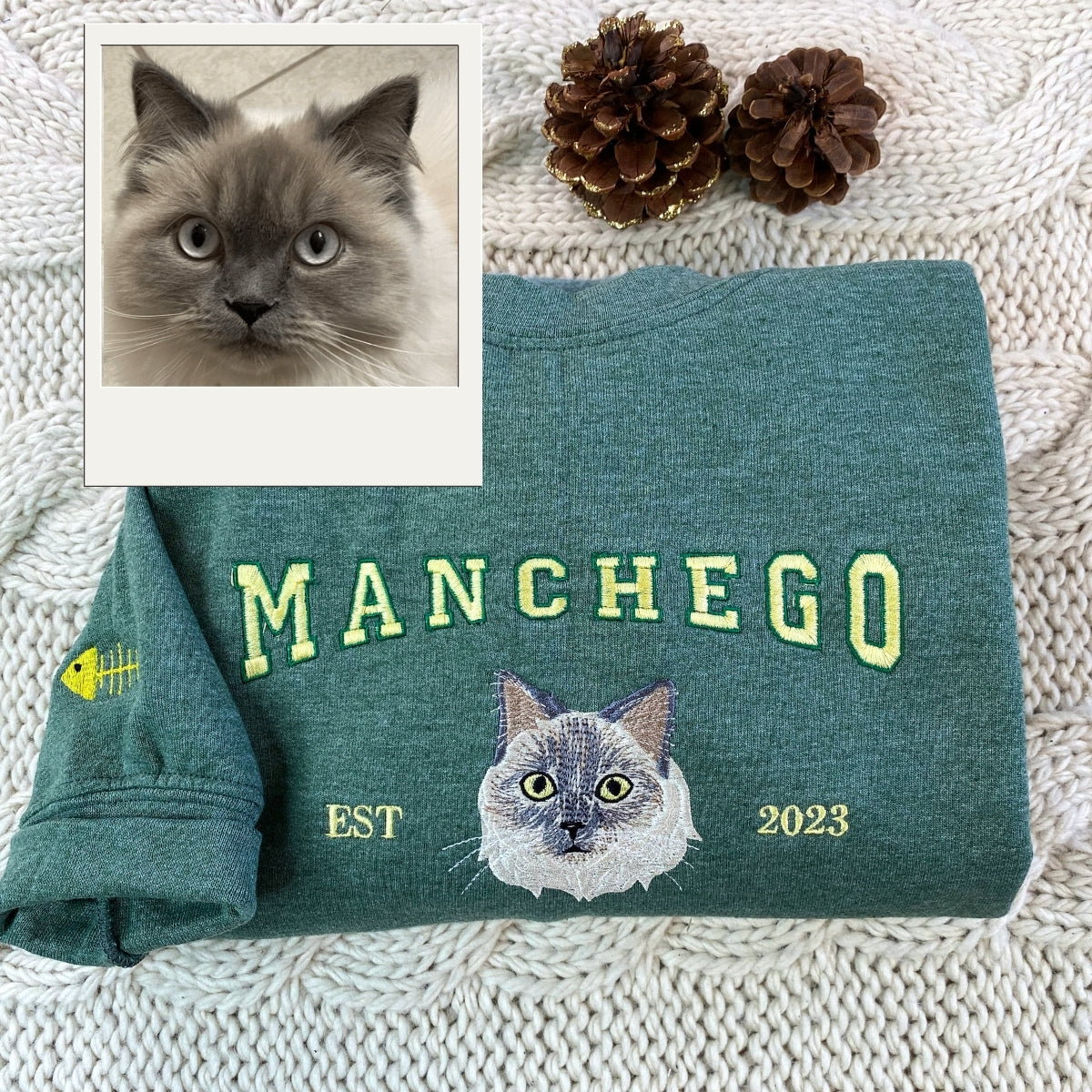 Individuell bestickte Engel- und Dämonenkatze-Kapuzenpullover für Paare