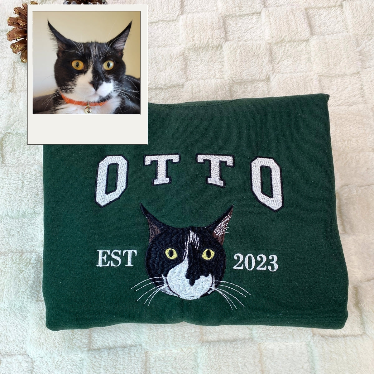 Individuell bestickte Engel- und Dämonenkatze-Kapuzenpullover für Paare