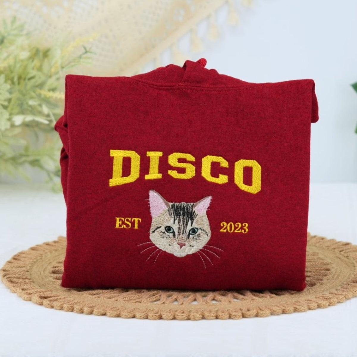 Individuell bestickte Engel- und Dämonenkatze-Kapuzenpullover für Paare