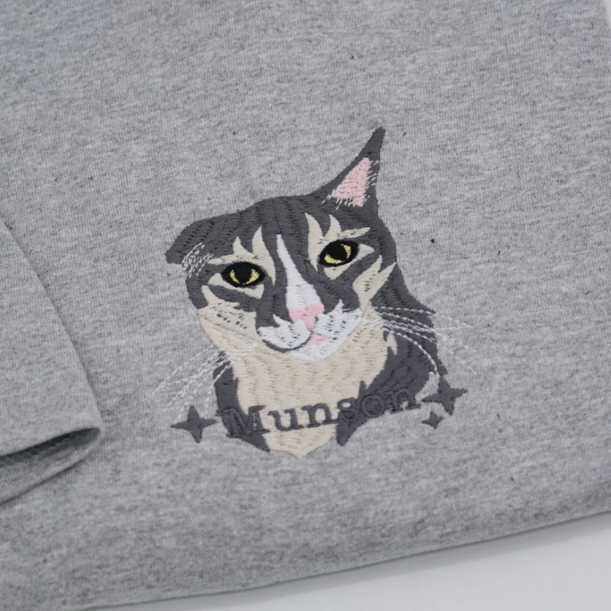 Custom Cat Portrait T-Shirts - Cat Face Embroidered Shirts - Personalized Pet Memorial Gift - Premium Quality Cat Lover Apparel