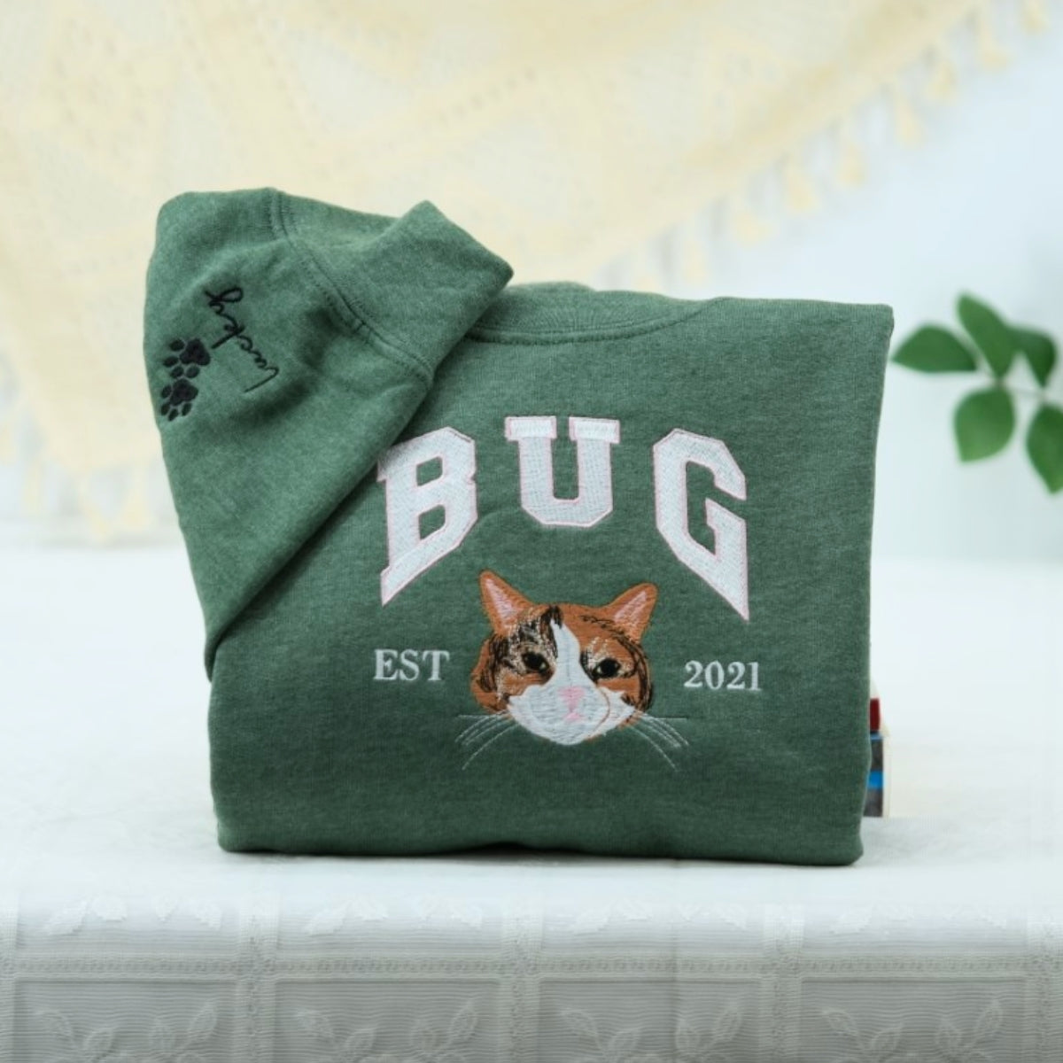 Individuell bestickte Engel- und Dämonenkatze-Kapuzenpullover für Paare