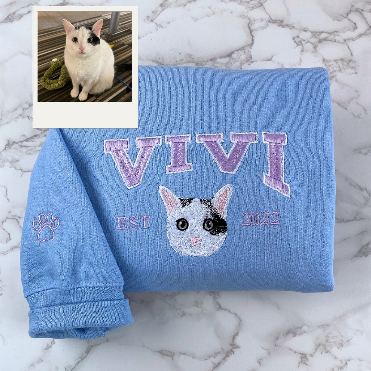 Individuell bestickte Engel- und Dämonenkatze-Kapuzenpullover für Paare