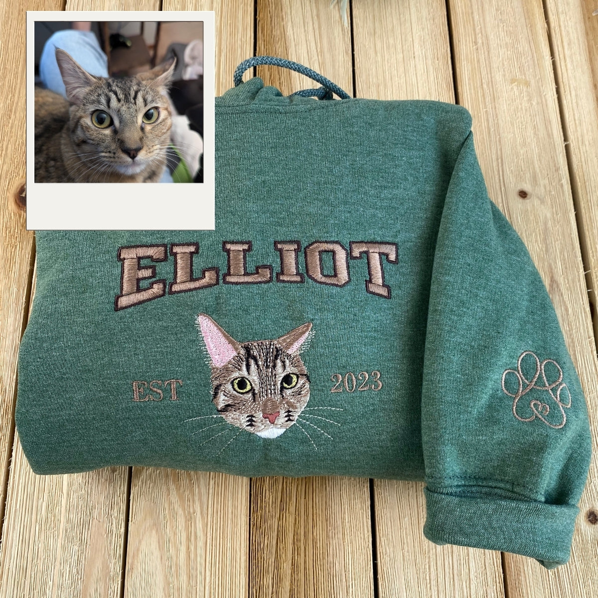 Individuell bestickte Engel- und Dämonenkatze-Kapuzenpullover für Paare