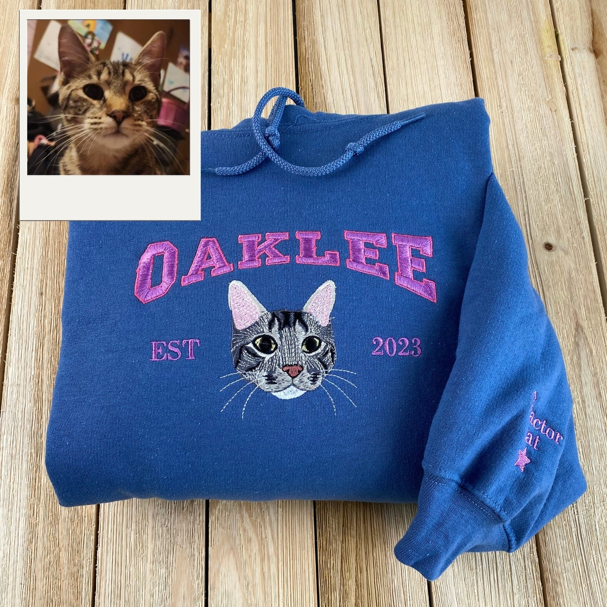 Individuell bestickte Engel- und Dämonenkatze-Kapuzenpullover für Paare