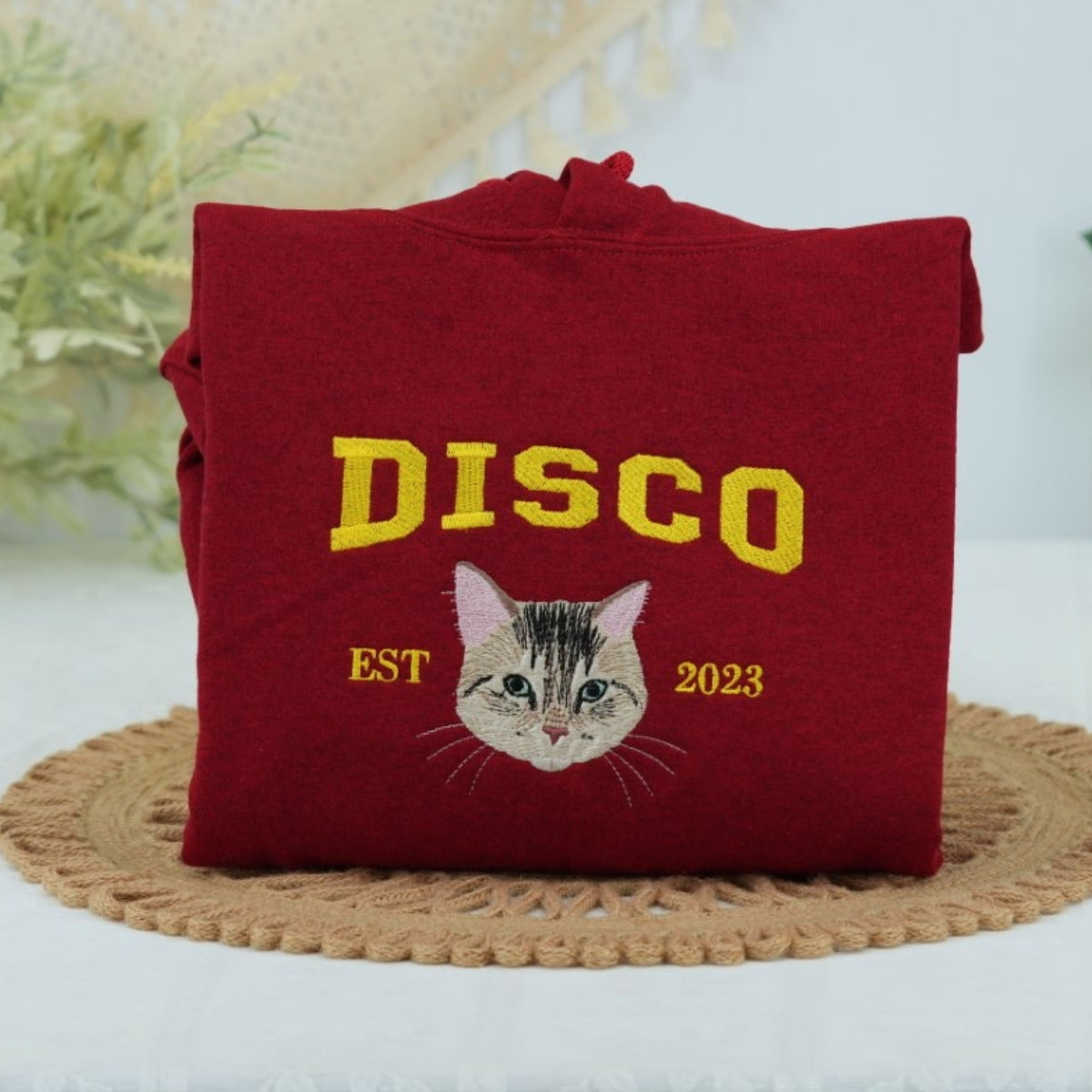 Individuell bestickte Engel- und Dämonenkatze-Kapuzenpullover für Paare