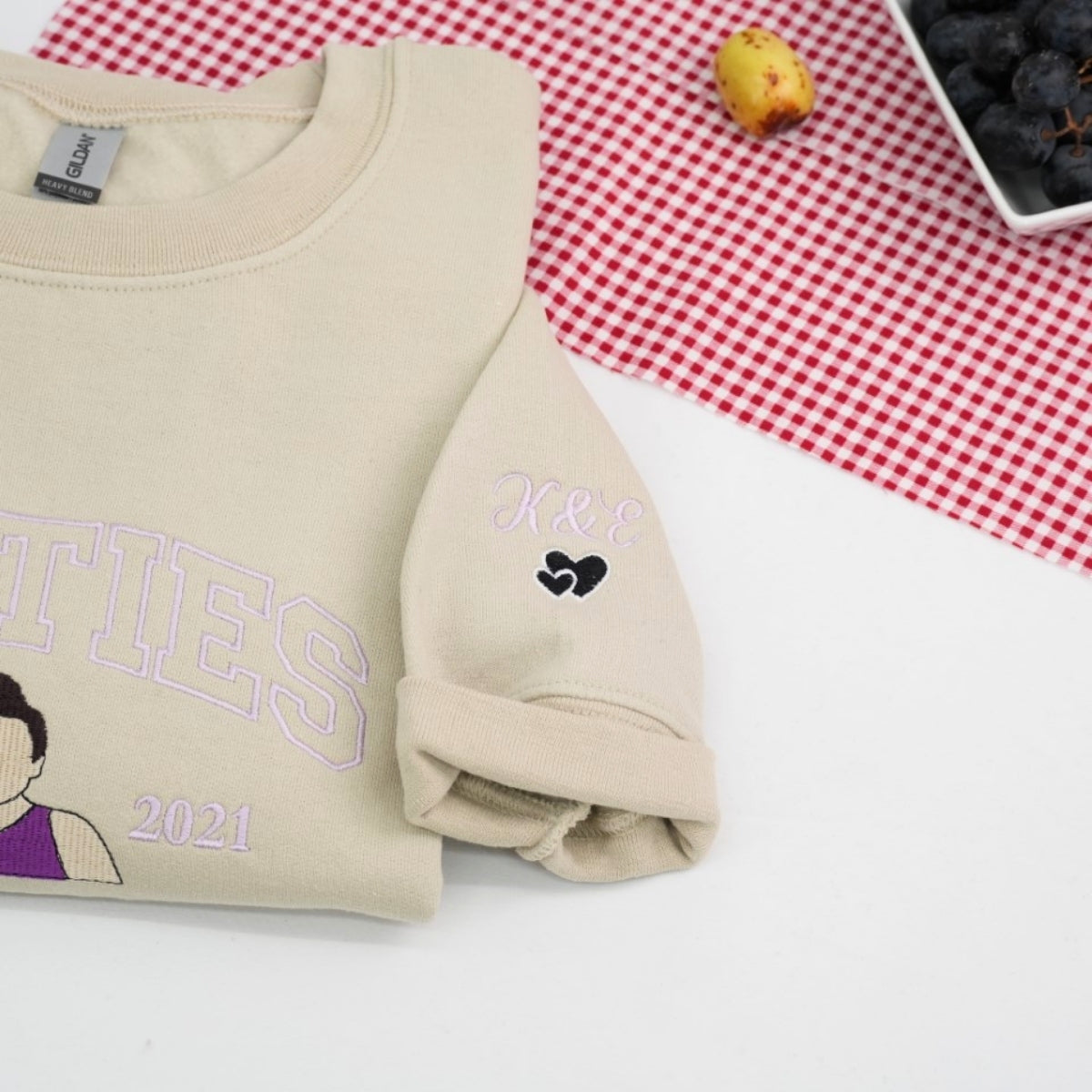 Individuell bestickte Engel- und Dämonenkatze-Kapuzenpullover für Paare