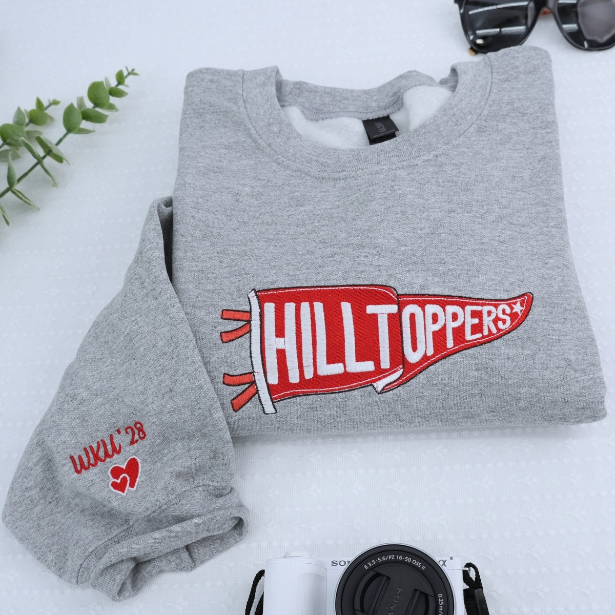 Custom College Team Sweatshirts - University Pennant Flag Design - Personalized School Spirit Apparel