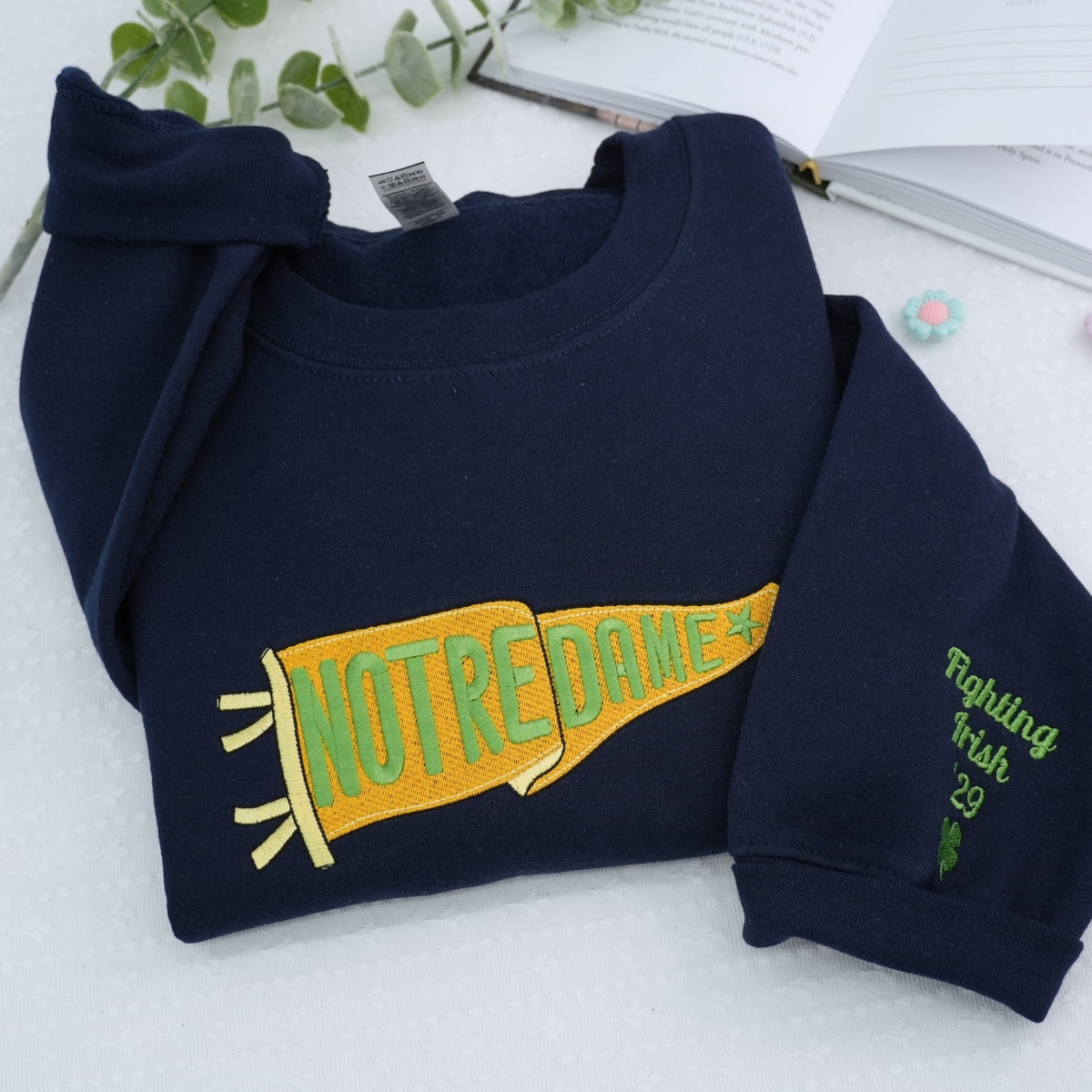 Custom College Team Sweatshirts - University Pennant Flag Design - Personalized School Spirit Apparel