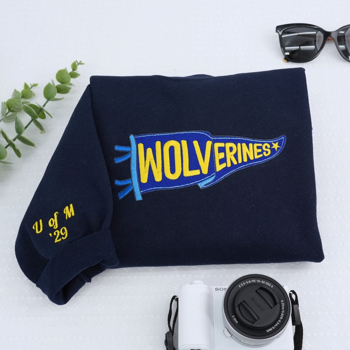 Custom College Team Sweatshirts - University Pennant Flag Design - Personalized School Spirit Apparel