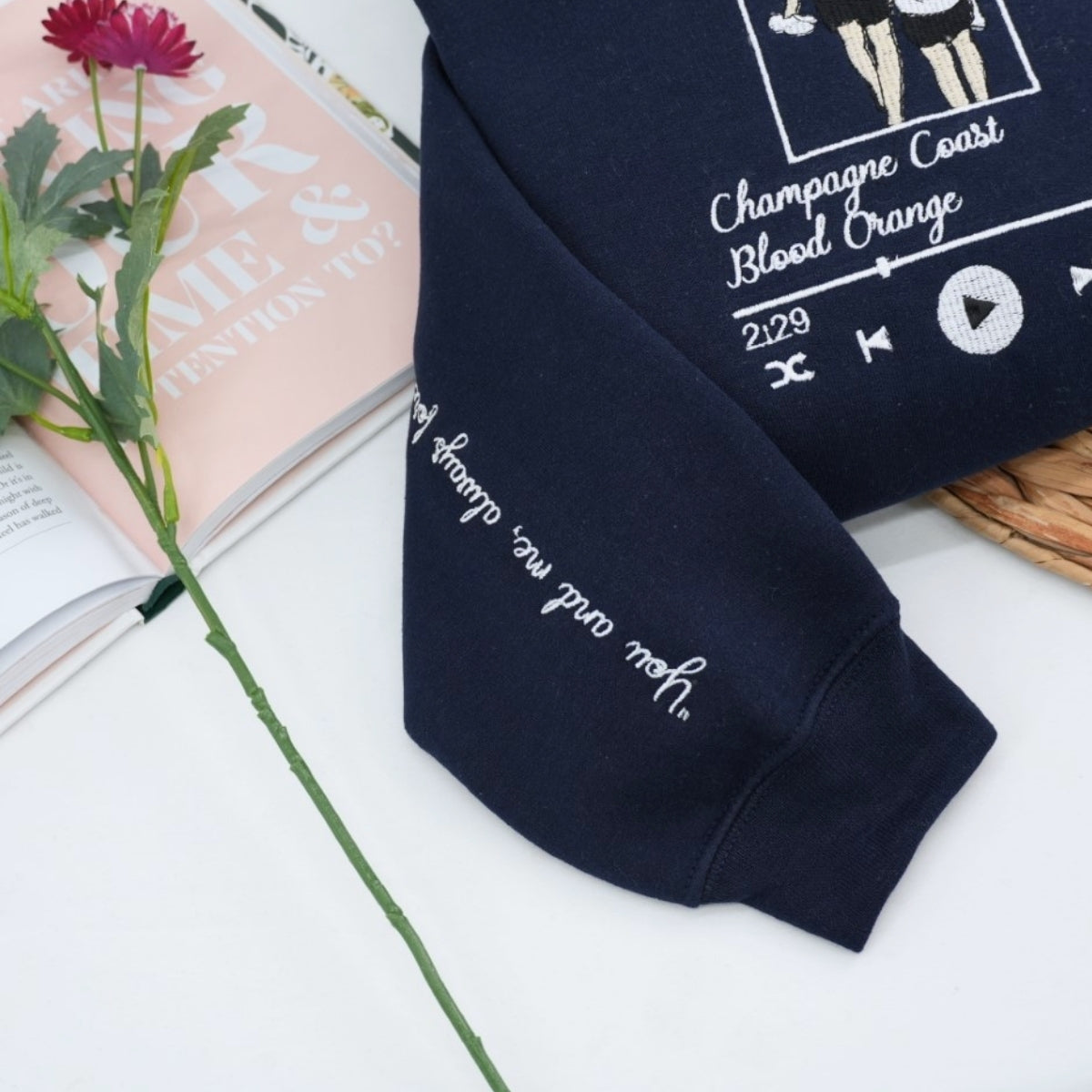 Individuell bestickte Engel- und Dämonenkatze-Kapuzenpullover für Paare