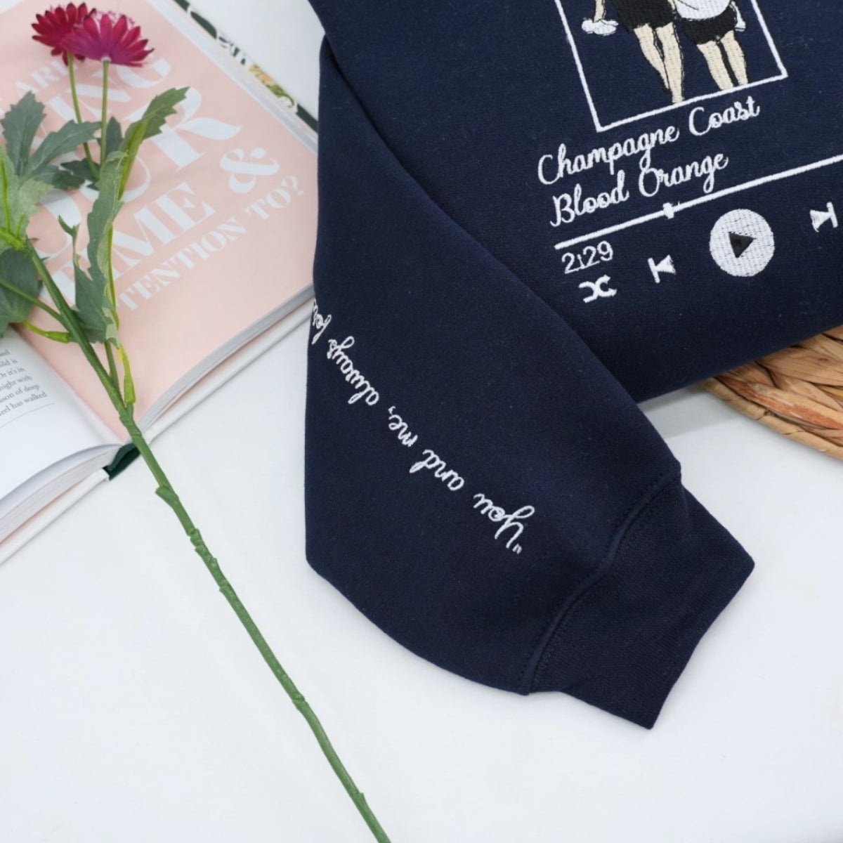 Individuell bestickte Engel- und Dämonenkatze-Kapuzenpullover für Paare