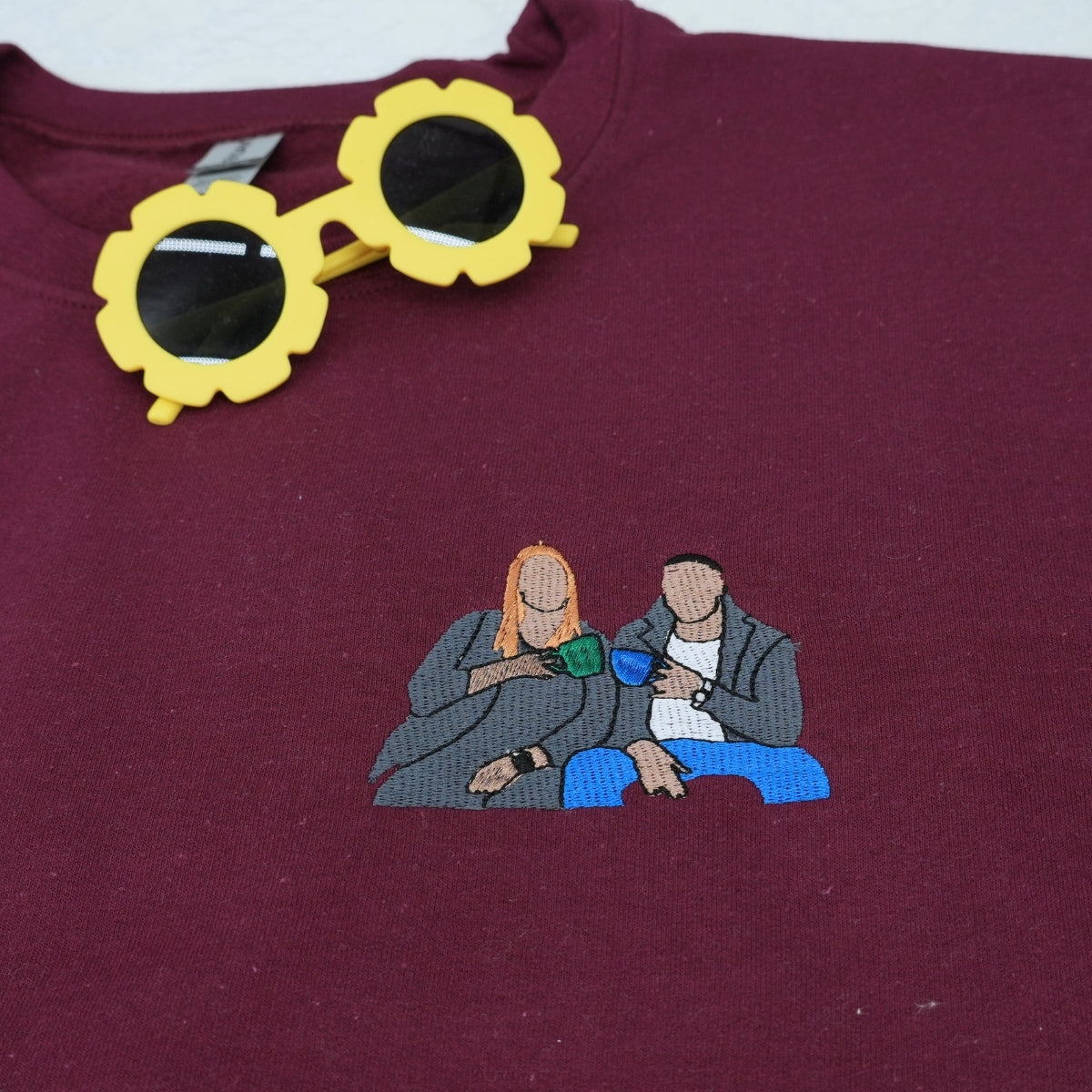 Individuell bestickte Engel- und Dämonenkatze-Kapuzenpullover für Paare