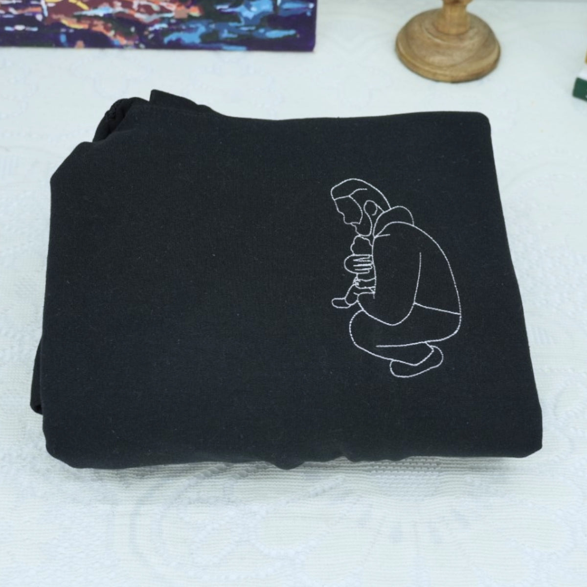 Sweats à capuche assortis brodés personnalisés avec ange et chat démon pour couples