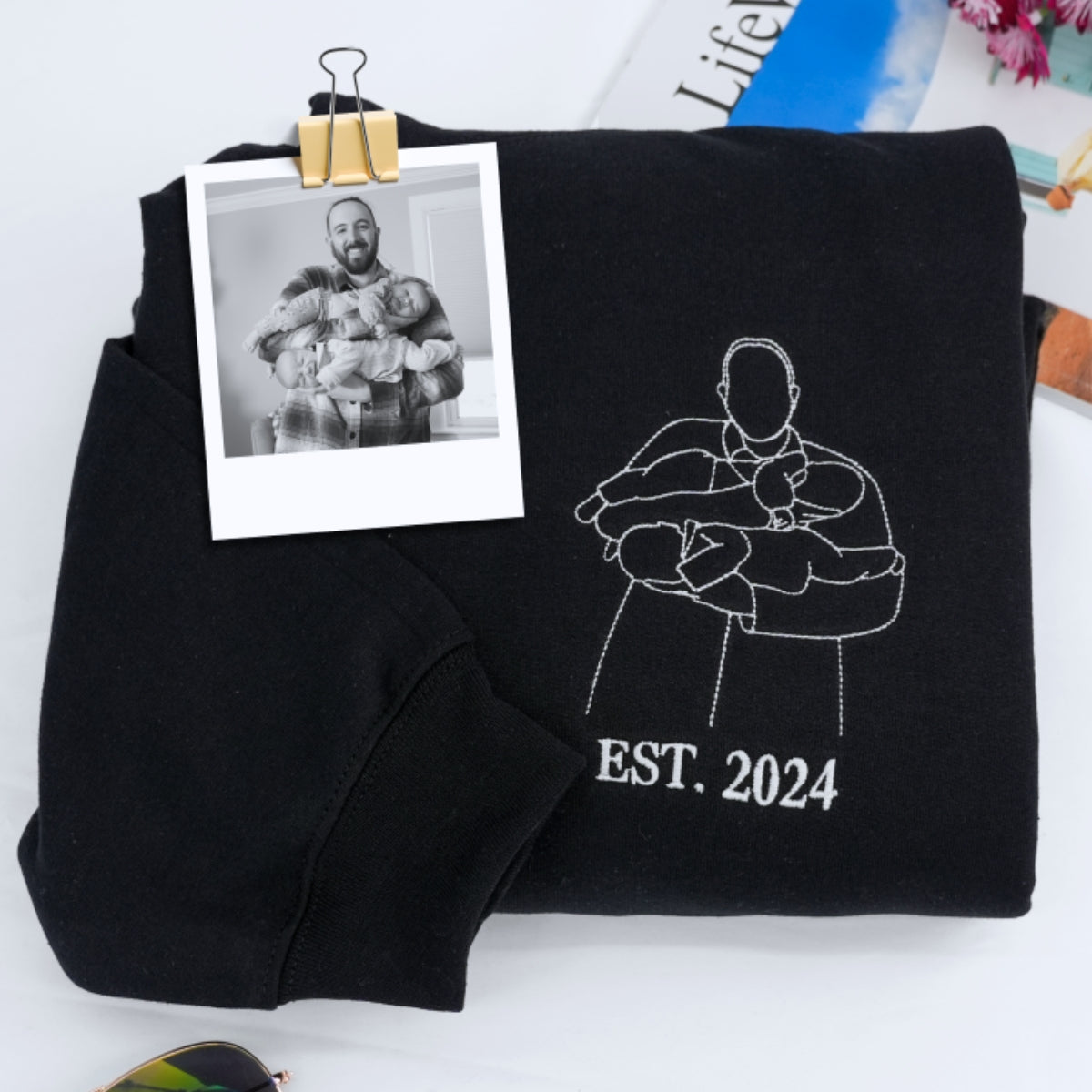 Individuell bestickte Engel- und Dämonenkatze-Kapuzenpullover für Paare