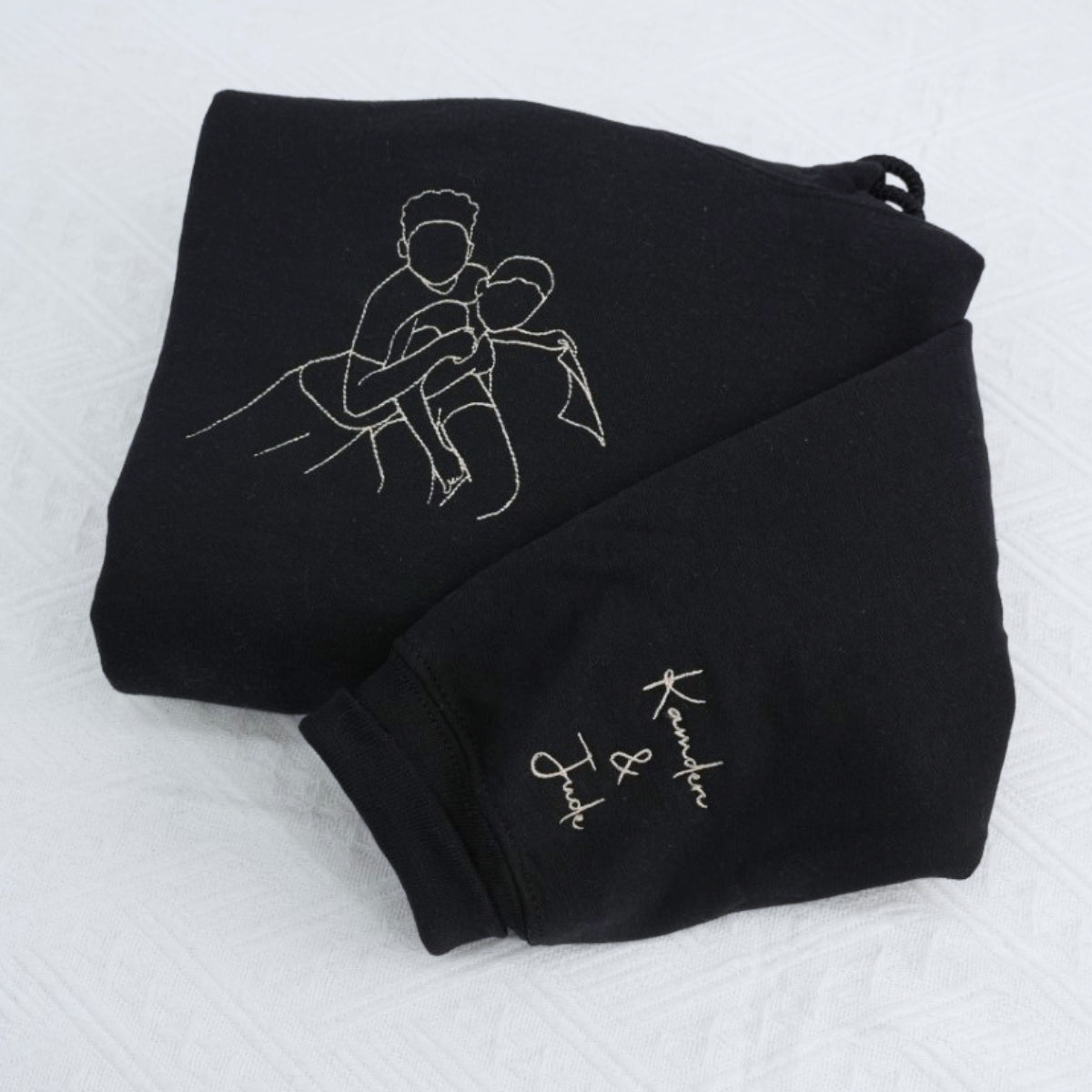 Sweats à capuche assortis brodés personnalisés avec ange et chat démon pour couples