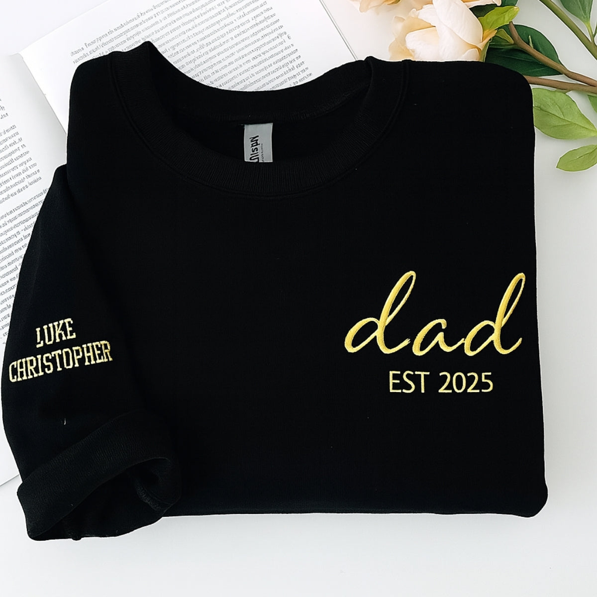 Custom Dad EST Sweatshirt - Personalized Children Names - Perfect New Father Gift