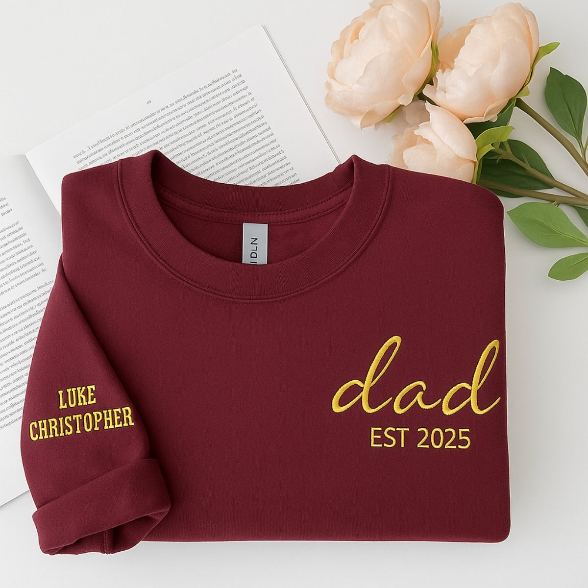 Custom Dad EST Sweatshirt - Personalized Children Names - Perfect New Father Gift