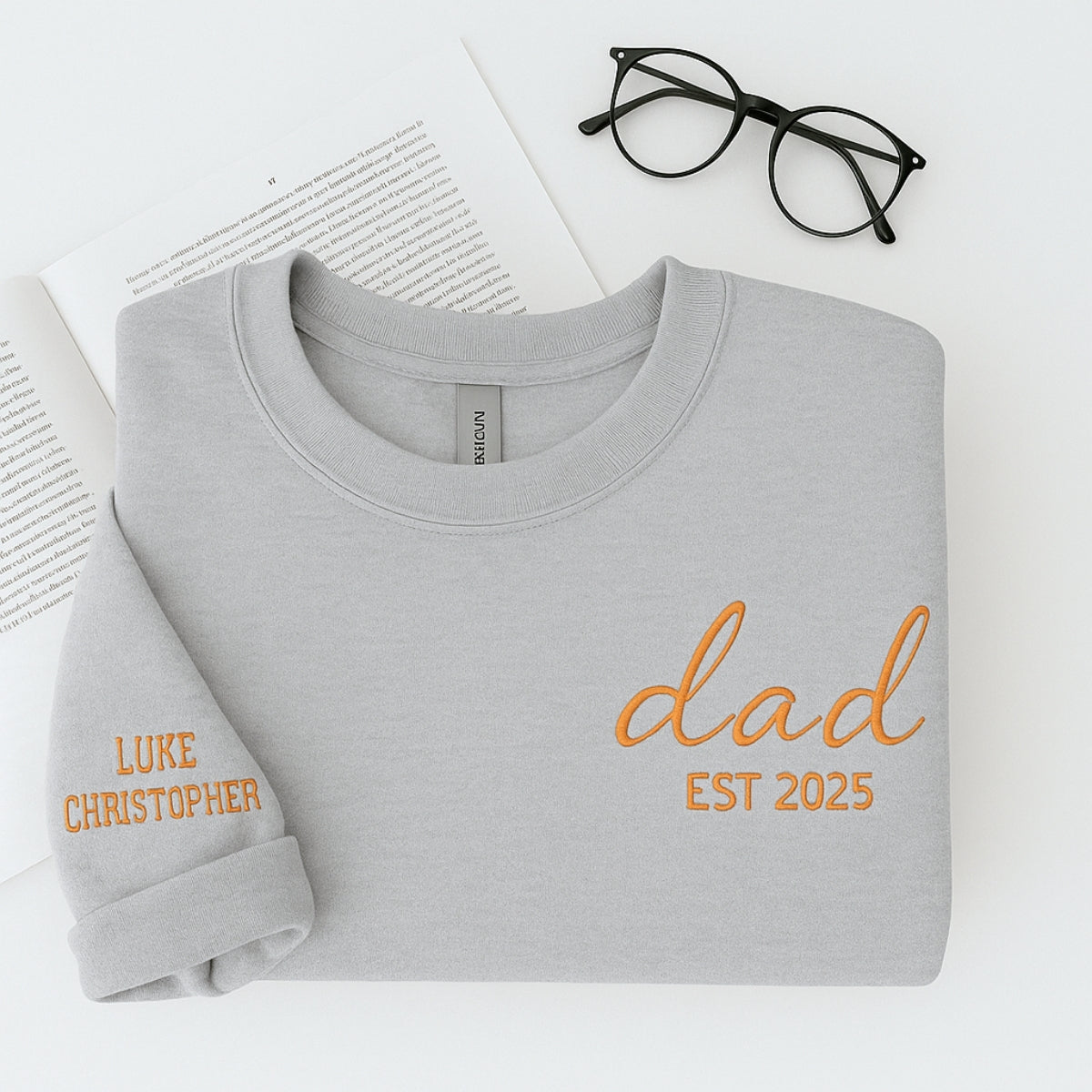 Custom Dad EST Sweatshirt - Personalized Children Names - Perfect New Father Gift
