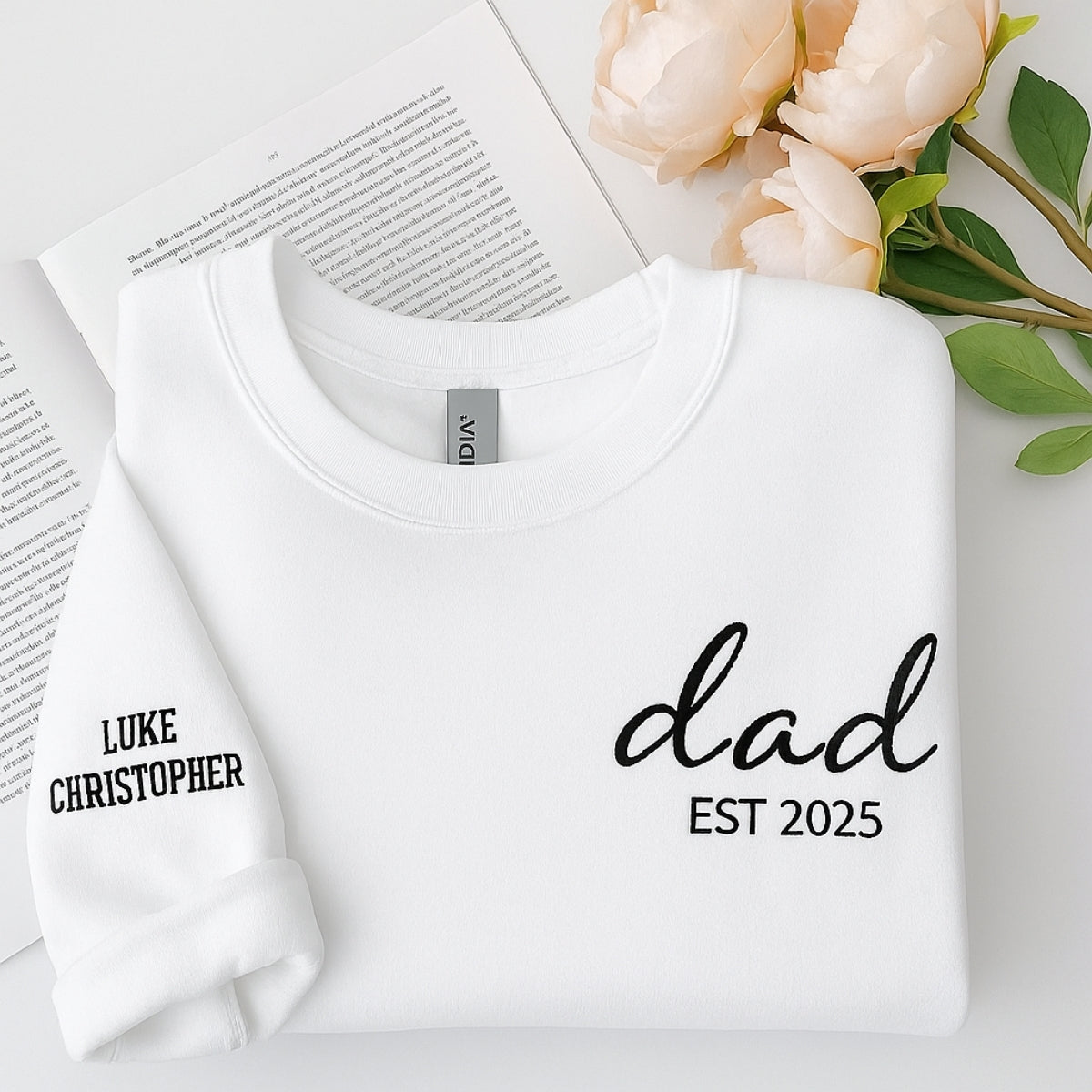 Custom Dad EST Sweatshirt - Personalized Children Names - Perfect New Father Gift