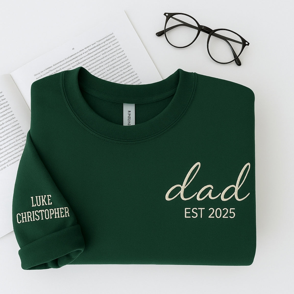 Custom Dad EST Sweatshirt - Personalized Children Names - Perfect New Father Gift