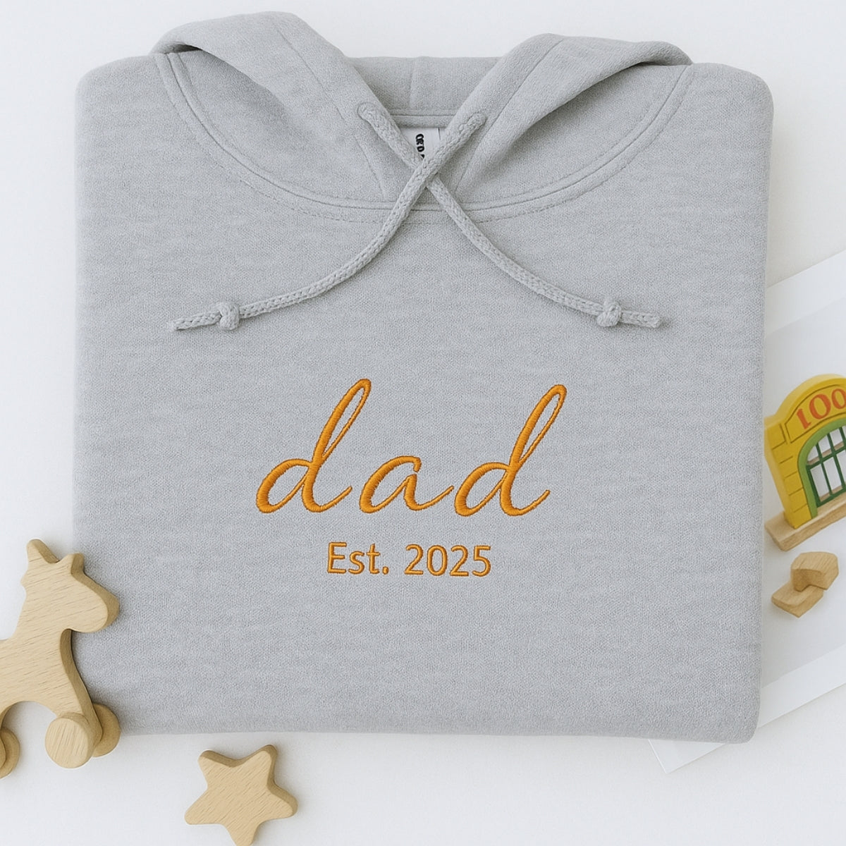 Custom Dad Hoodie - EST Embroidered Children Names - Perfect Family Gift
