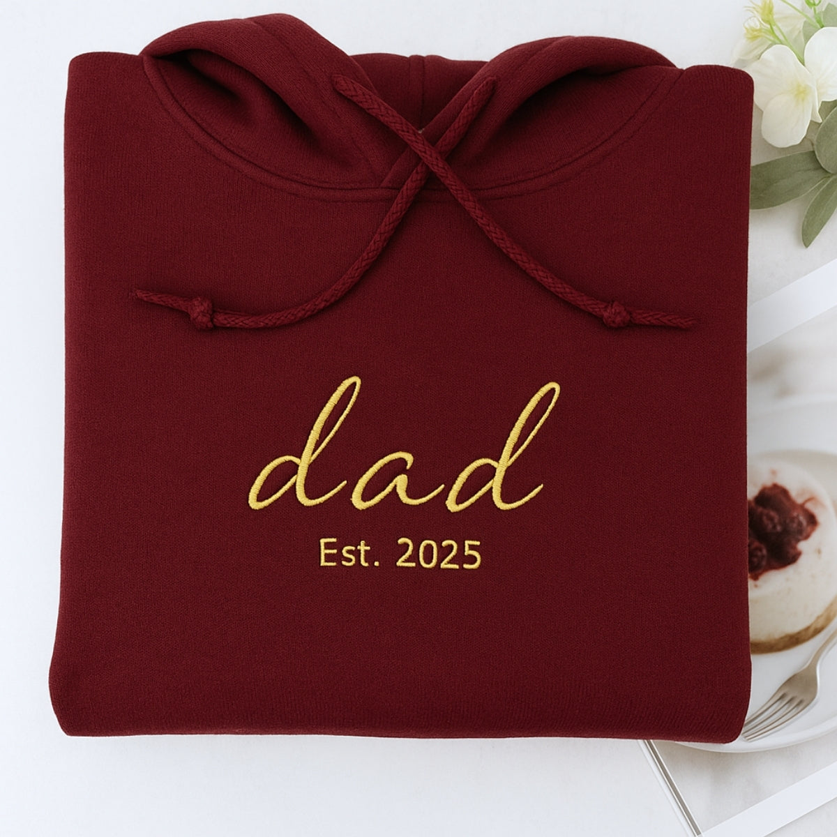 Custom Dad Hoodie - EST Embroidered Children Names - Perfect Family Gift