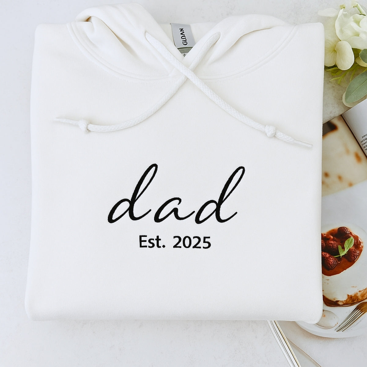 Custom Dad Hoodie - EST Embroidered Children Names - Perfect Family Gift