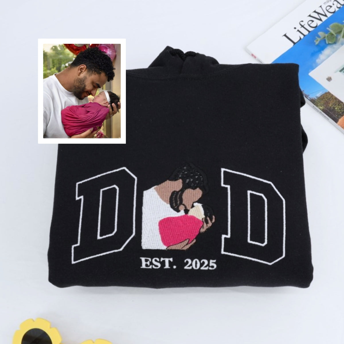 Individuell bestickte Engel- und Dämonenkatze-Kapuzenpullover für Paare