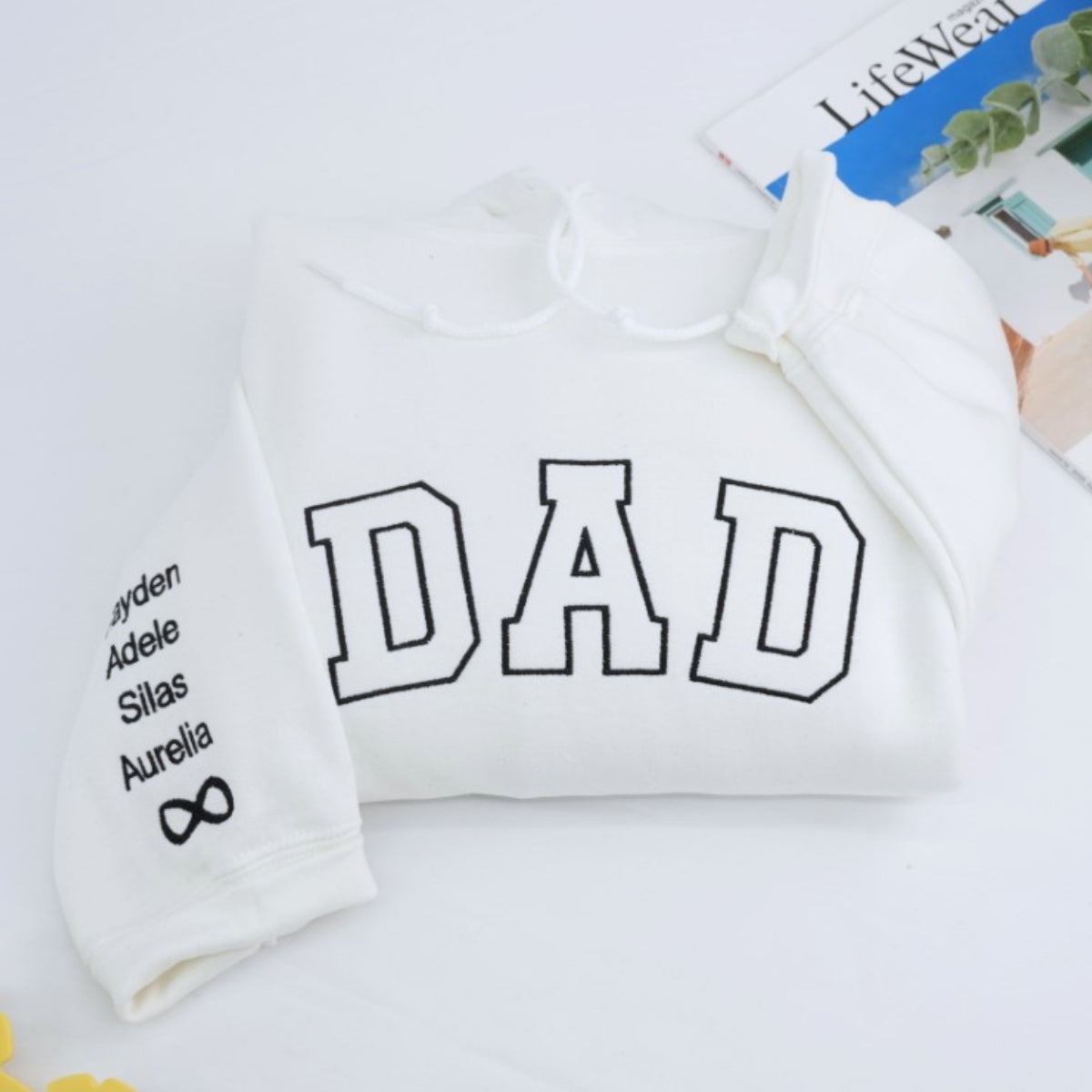 Custom Dad Hoodies - Multiple Kids Names Embroidered Sweatshirts - Perfect Father's Day Gift