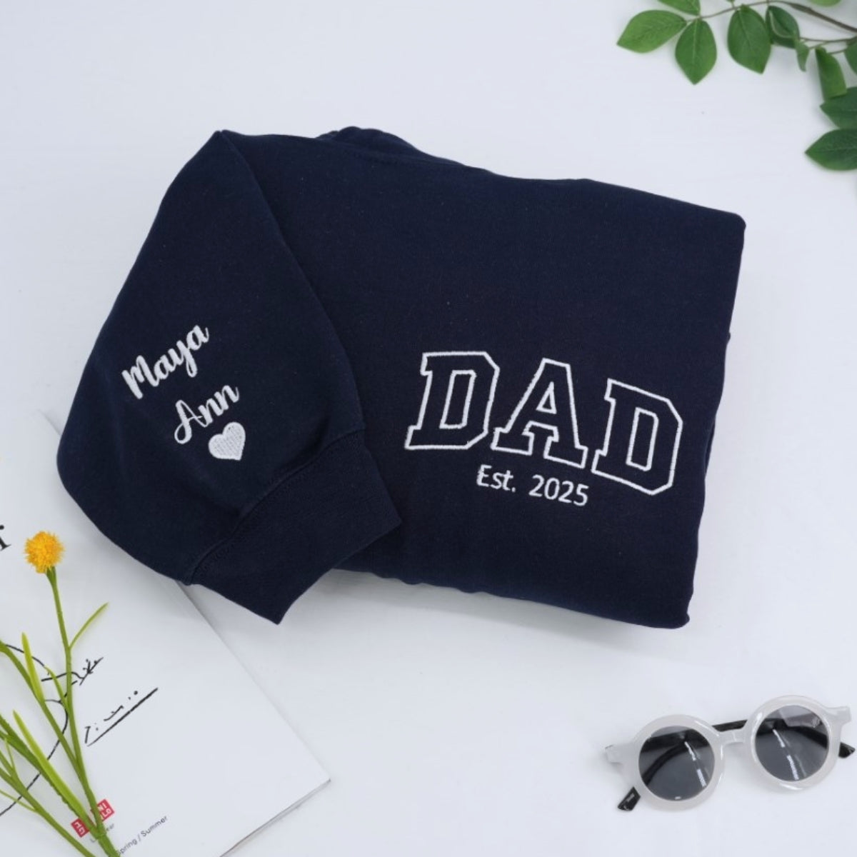 Custom Dad Hoodies - Multiple Kids Names Embroidered Sweatshirts - Perfect Father's Day Gift