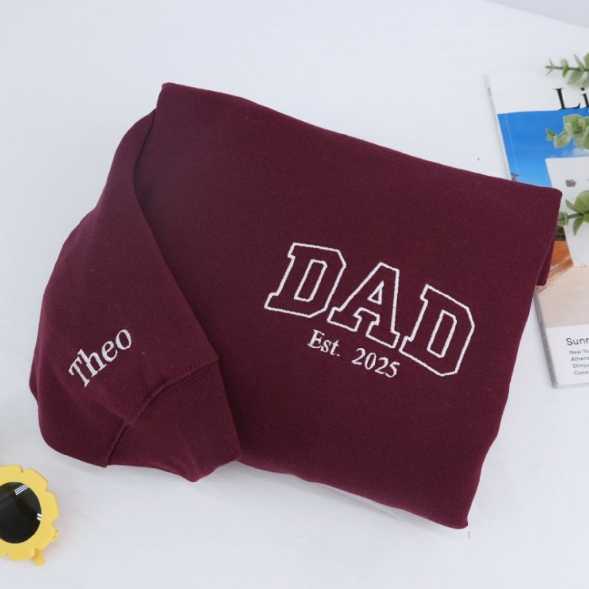 Custom Dad Hoodies - Multiple Kids Names Embroidered Sweatshirts - Perfect Father's Day Gift
