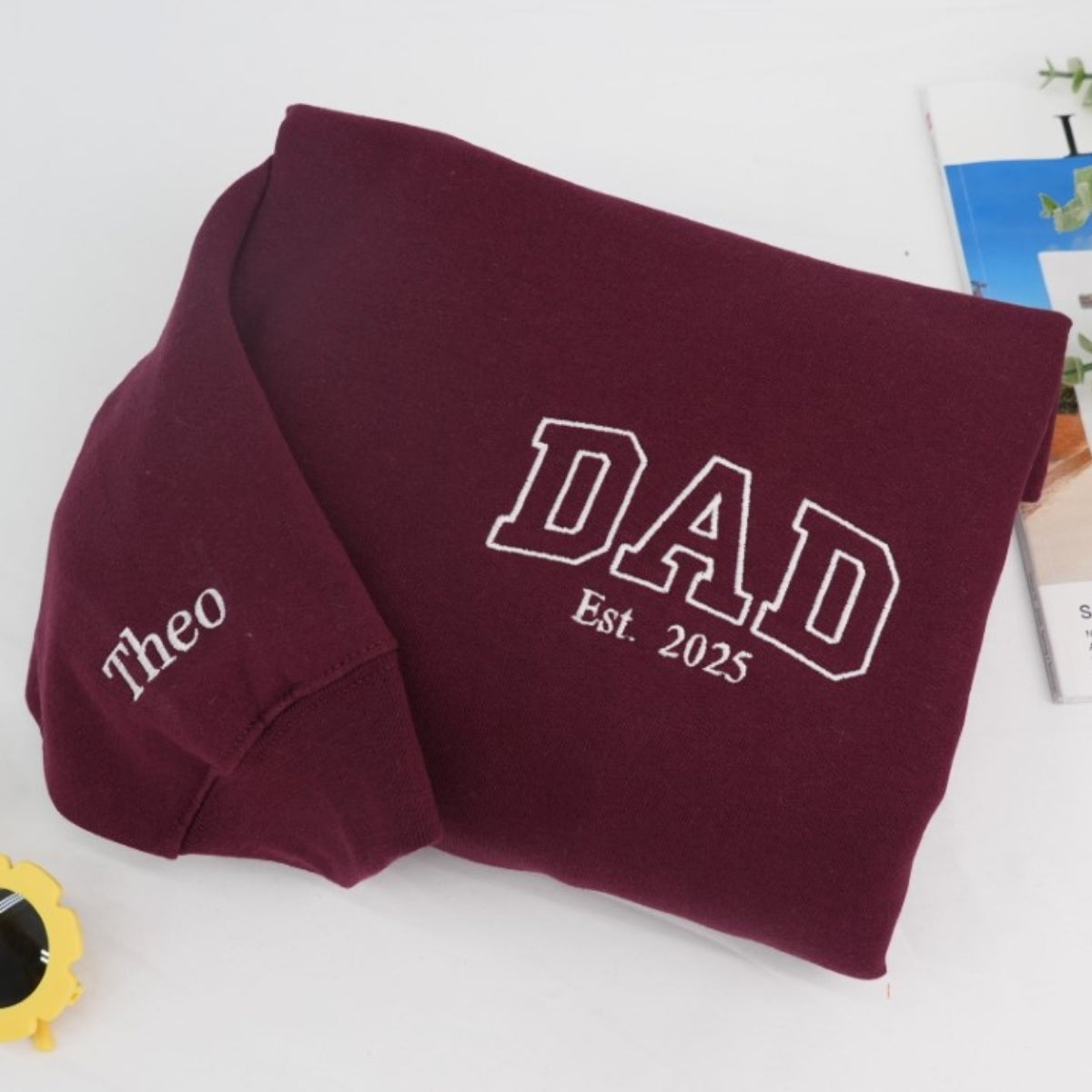 Custom Dad Hoodies - New Father Embroidered Sweatshirts with Child Name - Perfect First Father's Day Gift