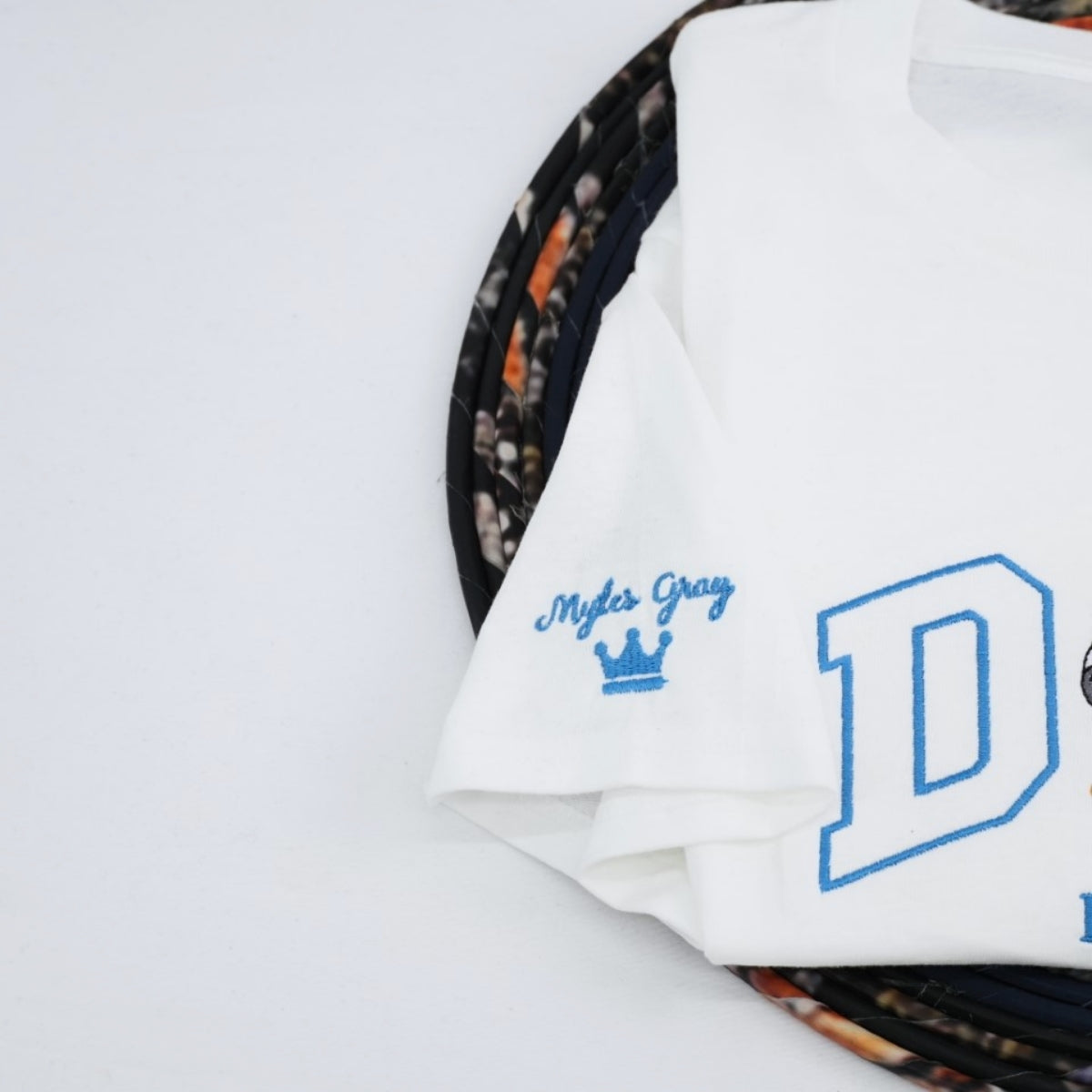 Custom Dad Portrait T-Shirts - Father Son Embroidered Varsity Apparel - Perfect Father's Day Gift