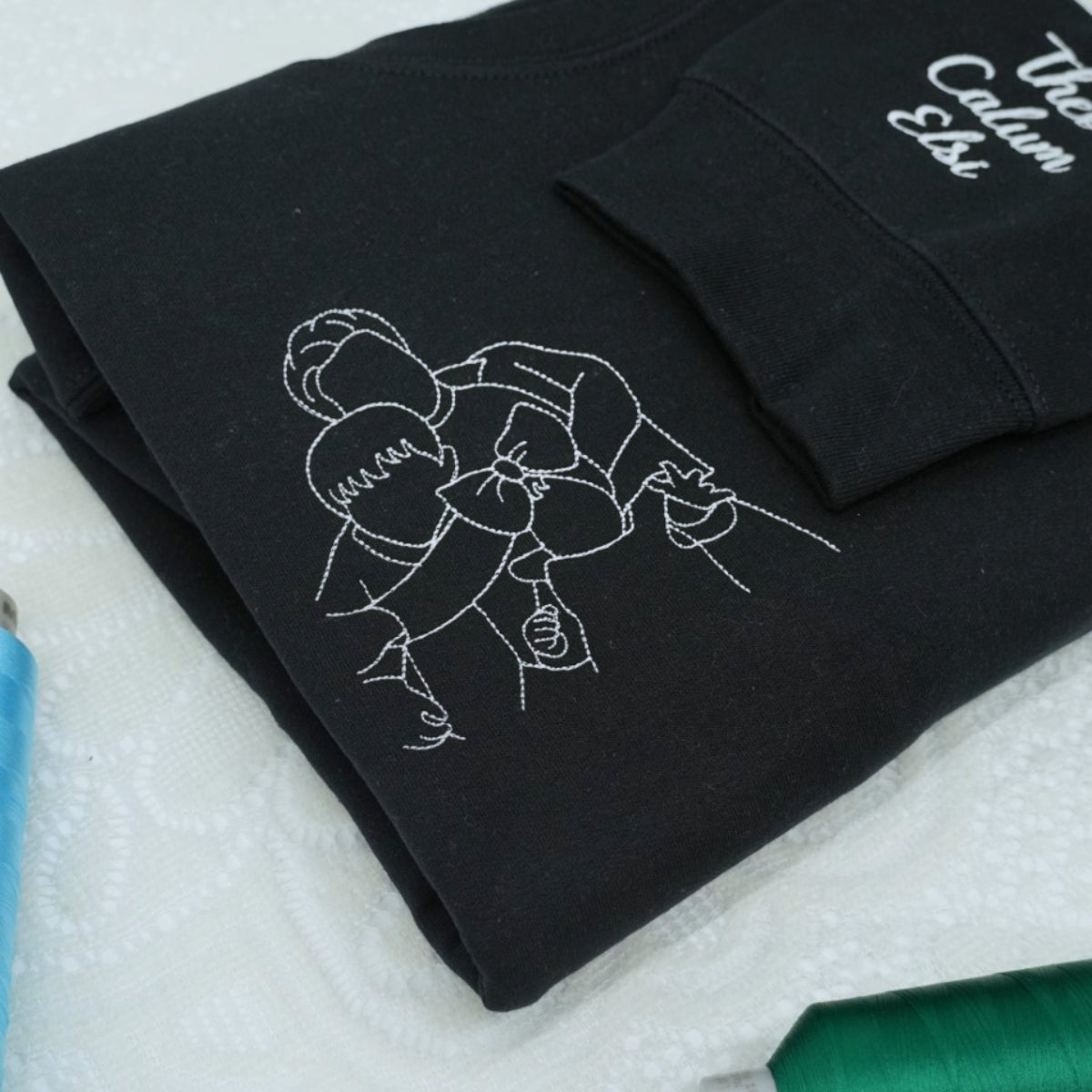 Individuell bestickte Engel- und Dämonenkatze-Kapuzenpullover für Paare