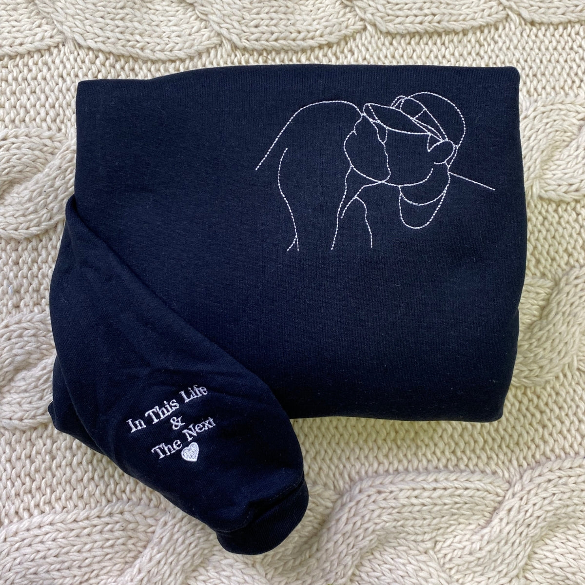 Individuell bestickte Engel- und Dämonenkatze-Kapuzenpullover für Paare