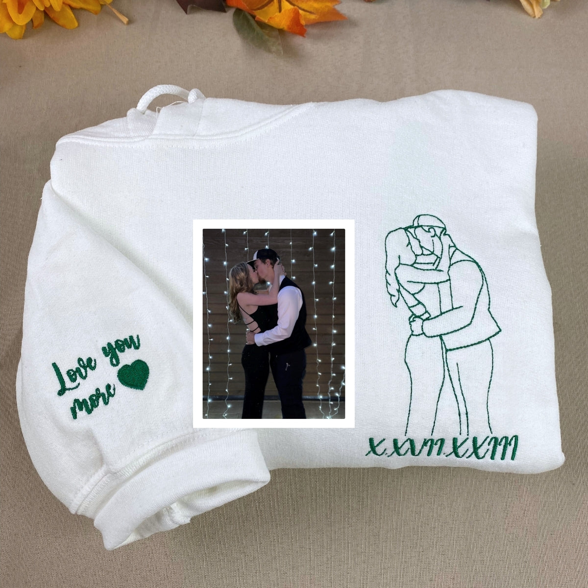Sweats à capuche assortis brodés personnalisés avec ange et chat démon pour couples