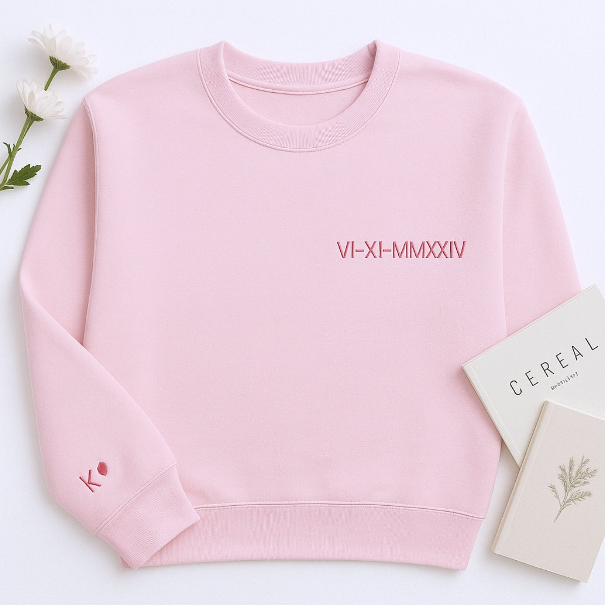 Custom Date Hoodies - Roman Numeral Couples Embroidered Hoodies - Personalized Anniversary Gift