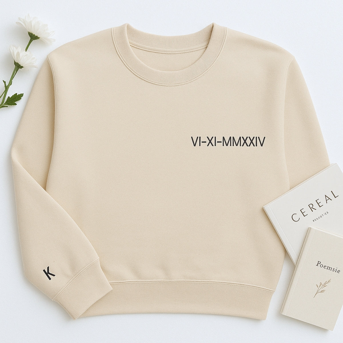 Custom Date Hoodies - Roman Numeral Couples Embroidered Hoodies - Personalized Anniversary Gift