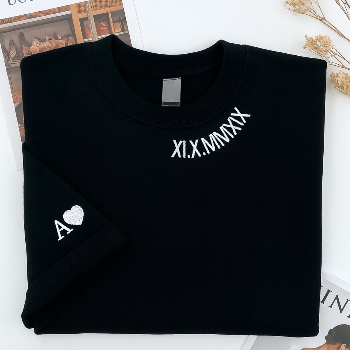 Individuell bestickte Engel- und Dämonenkatze-Kapuzenpullover für Paare