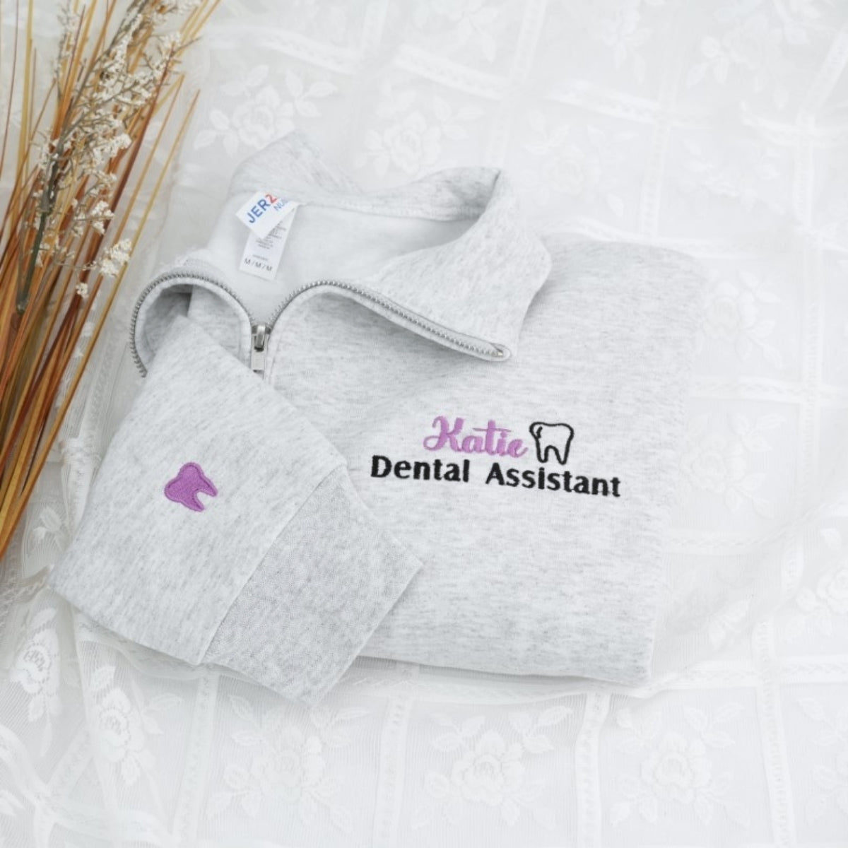 Custom Dental Assistant Quarter Zip | Personalized Healthcare Embroidered - Dental Professional Gift
