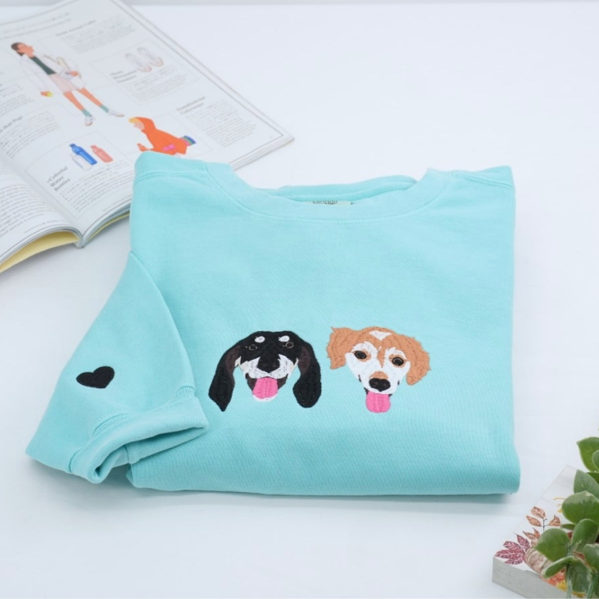 Individuell bestickte Engel- und Dämonenkatze-Kapuzenpullover für Paare