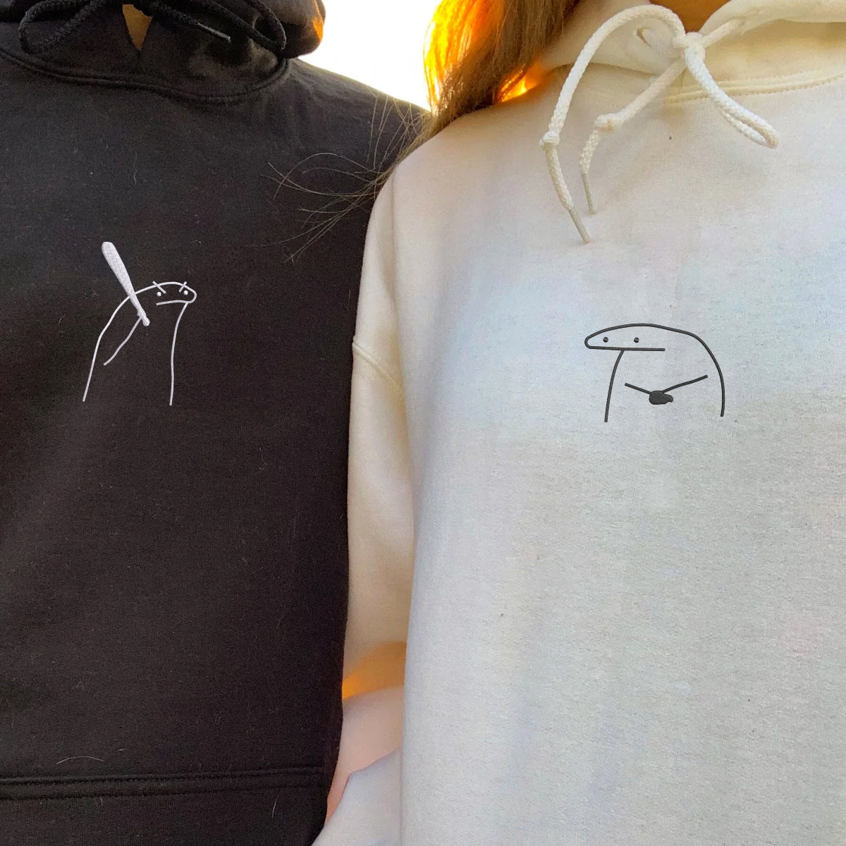 Individuell bestickte Angry Couple Passende Hoodies für Paare