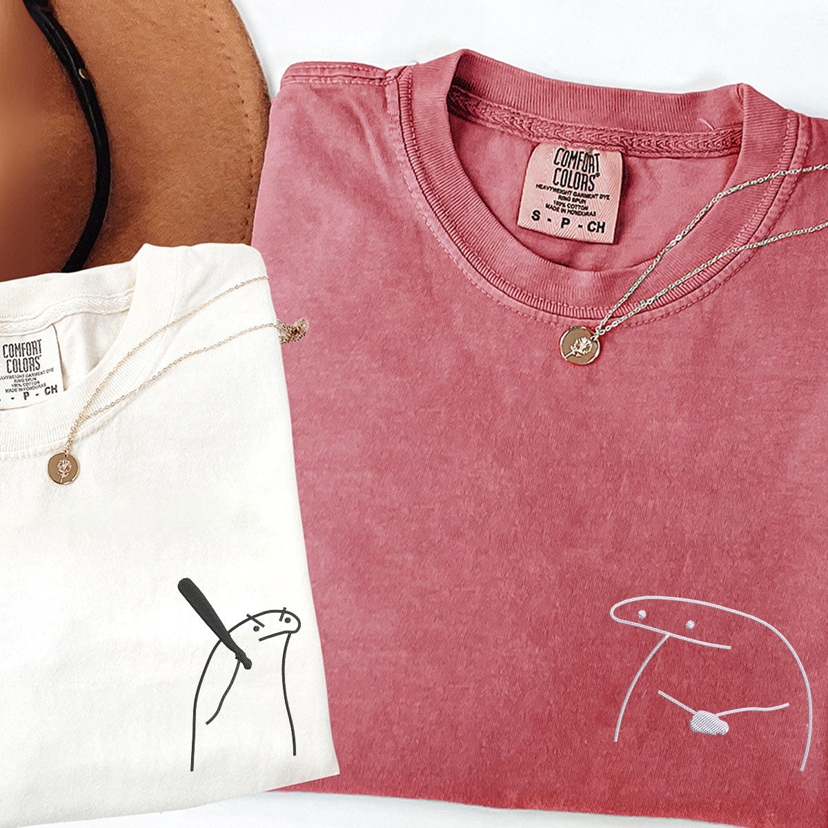 Custom Embroidered Angry Couple Matching T-shirts for Couples