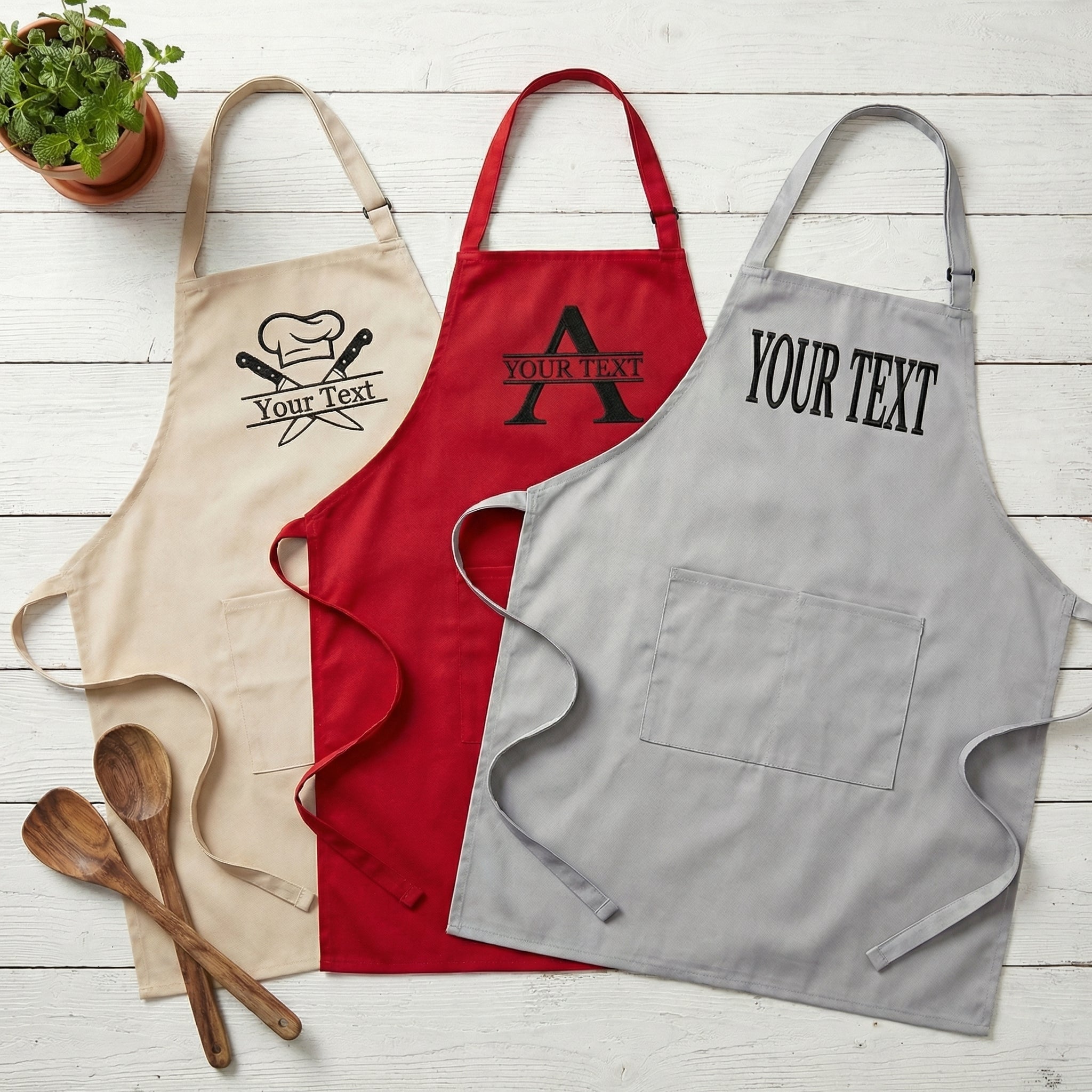 Personalized Embroidered Apron | Chef & Bartender Apron