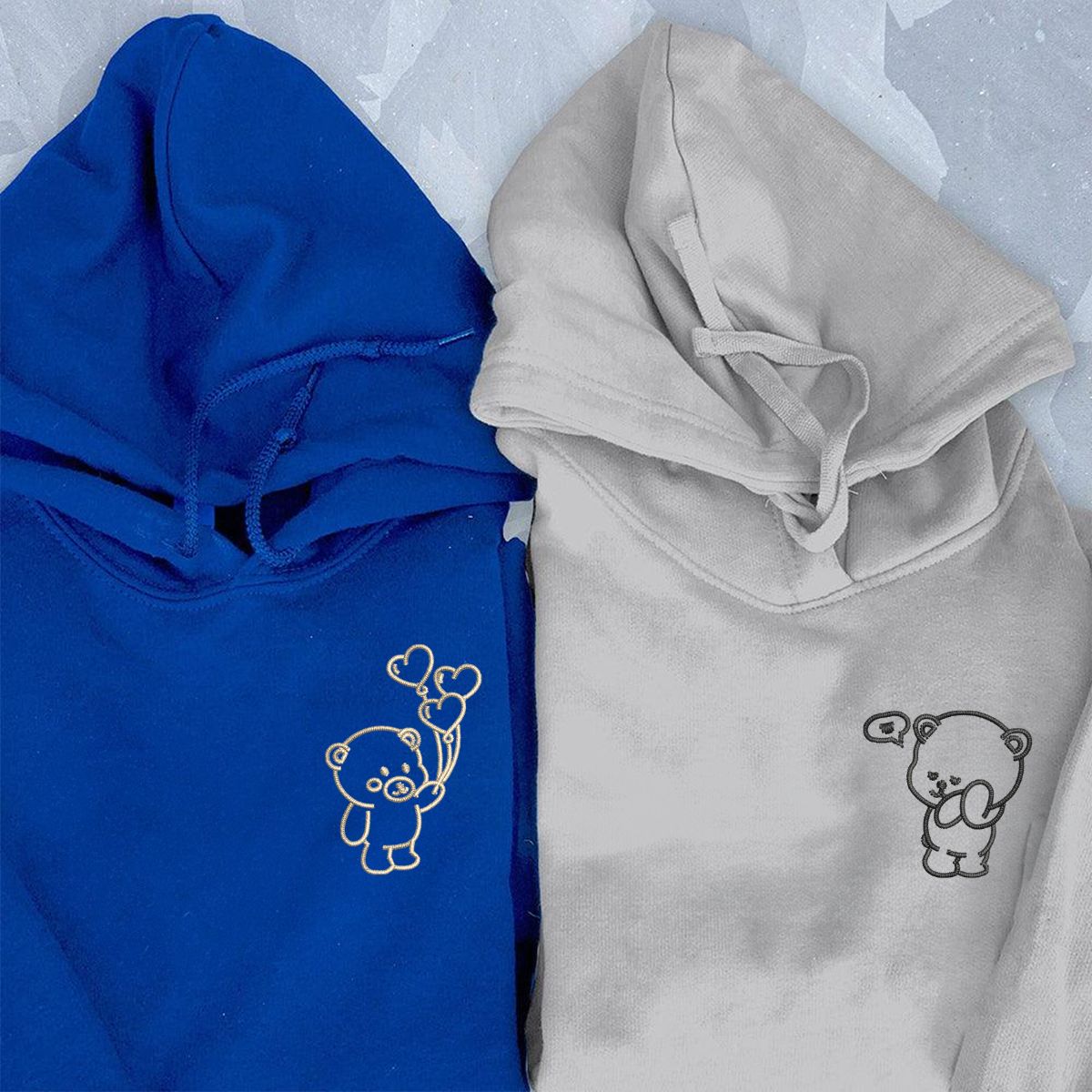 Individuell bestickte Bärenliebe-Kapuzenpullover für Paare