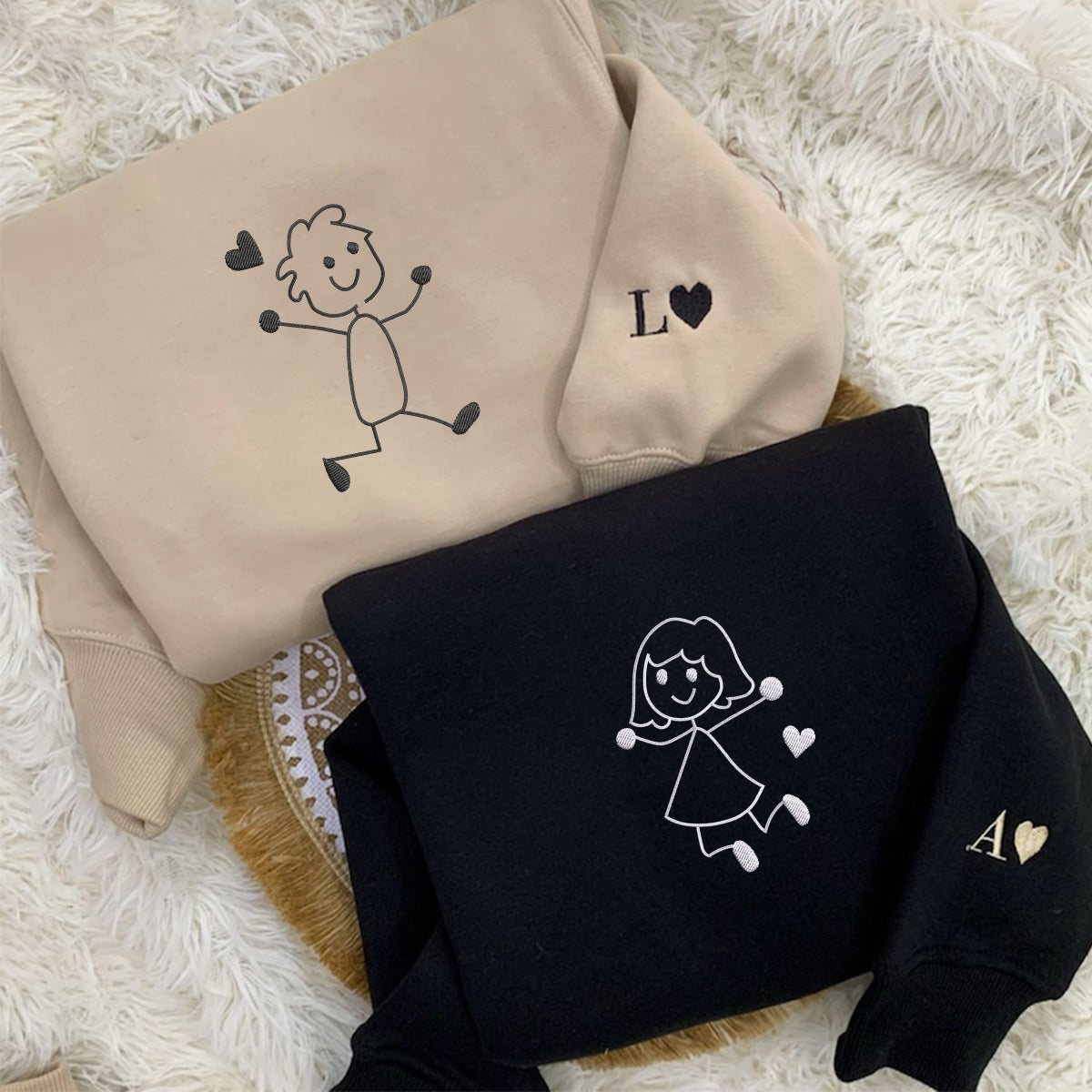 Sweats à capuche personnalisés brodés « Mieux ensemble » pour couples